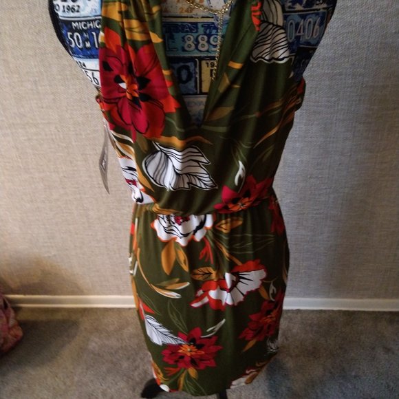 BNWT - MSK PETITE - GEORGEOUS DRESS - GOLD ACCENTS - SIZE PM - Picture 5 of 8